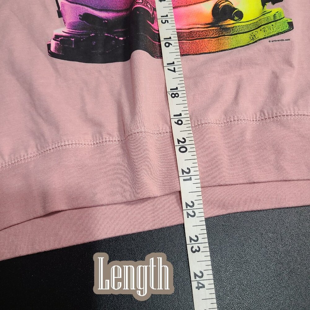 Space Cat Knit Top size Medium M Pink Helmet Rainbow Long Sleeve Miami Style - Picture 9 of 10